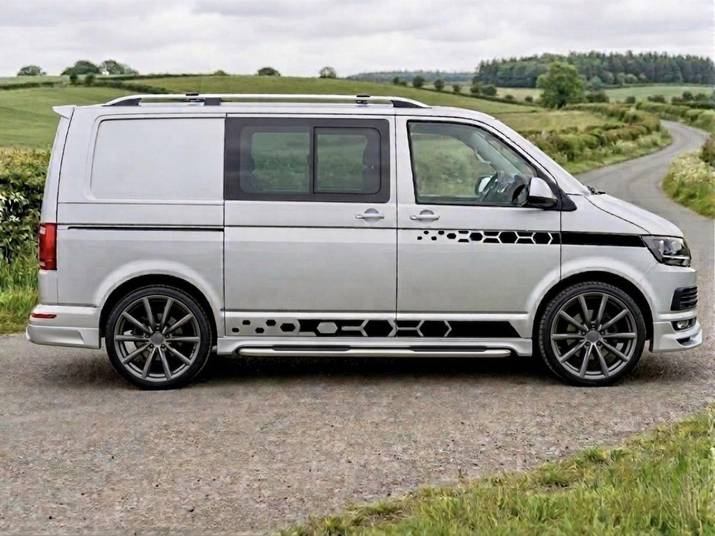 VW TRANSPORTER T4 T5 T6 VAN GRAPHICS STICKERS CAMPER HEX Design *Any Colour