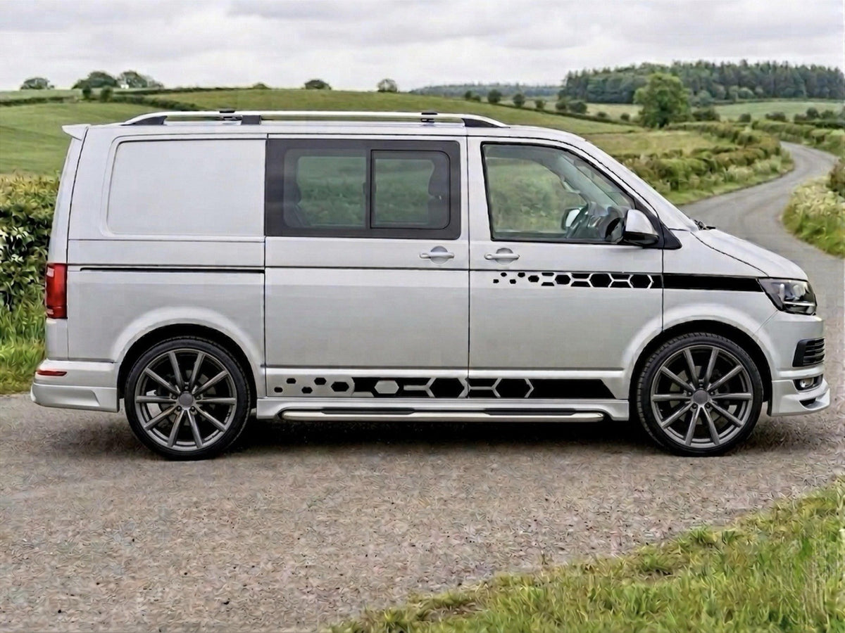 VW TRANSPORTER T4 T5 T6 VAN GRAPHICS STICKERS CAMPER HEX Design *Any Colour