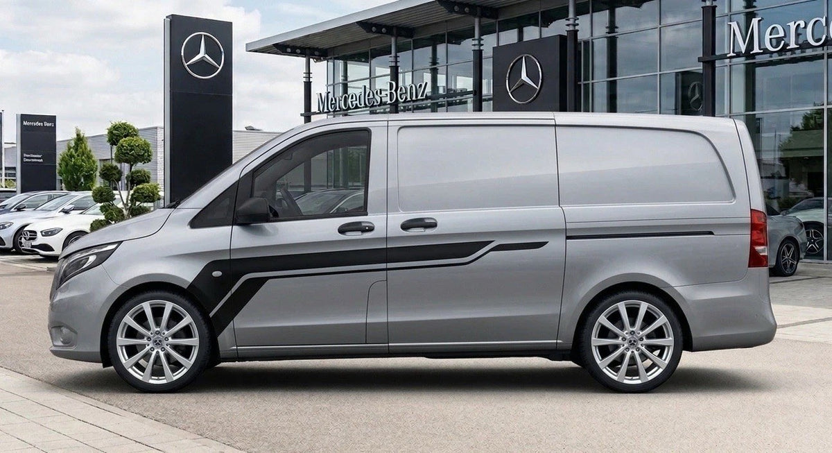 Mercedes Vito Graphics Side Stripes  Both Sides Decals AMG Stickers * Any Colour