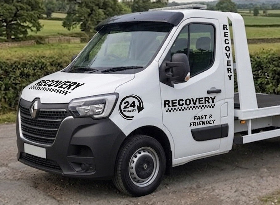 Renault master RECOVERY Stickers Graphics Decals 24 Hrs Truck Van *Any Colour