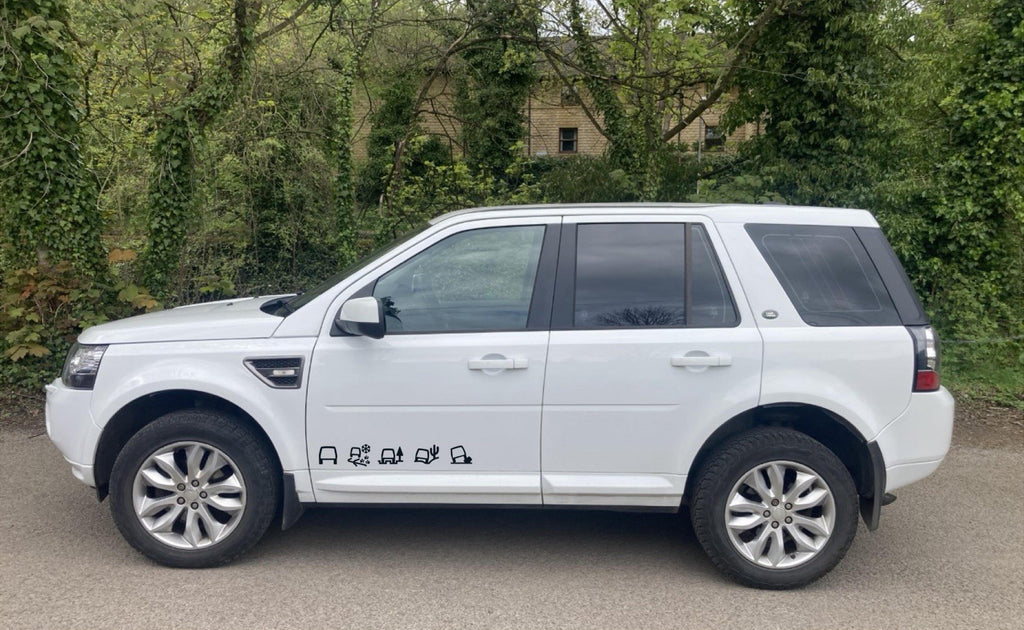 Land Rover ALL TERRAIN 2 x graphics Stickers. Freelander, Discovery, Defender