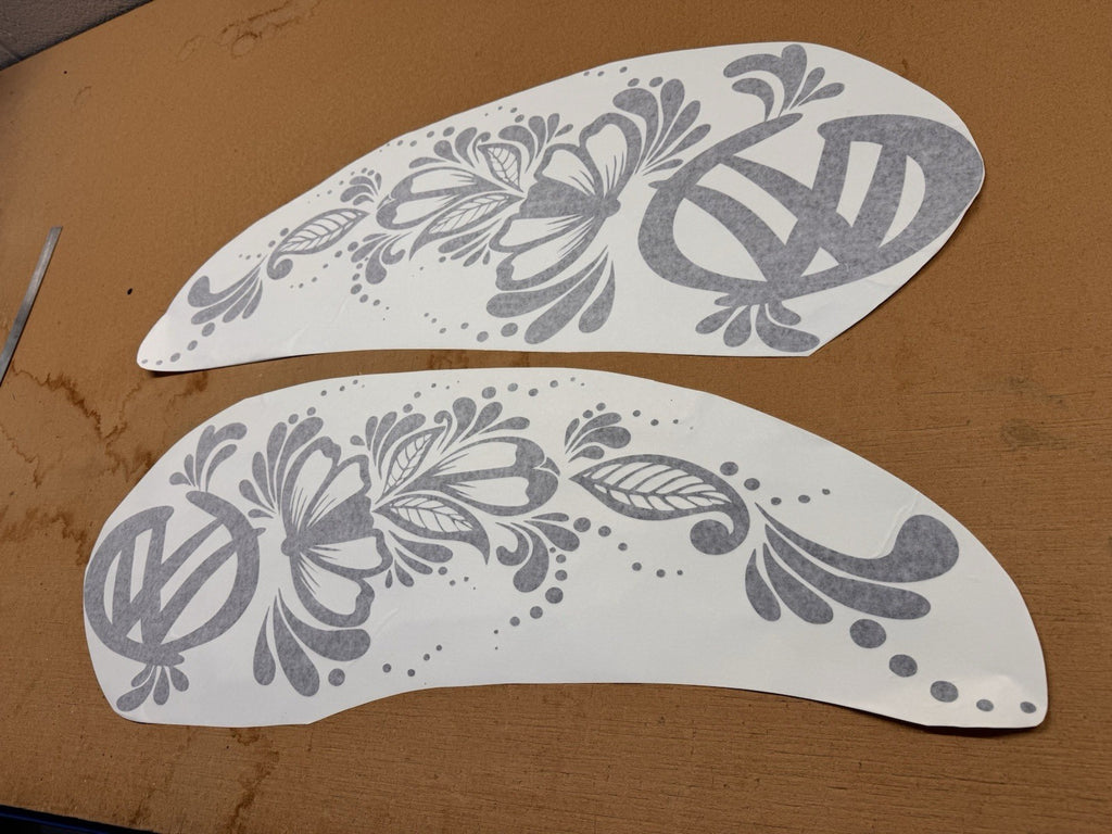 fits VW iD BUZZ. FLOWERS GRAPHICS decal Vinyl Sticker. *Any Colour