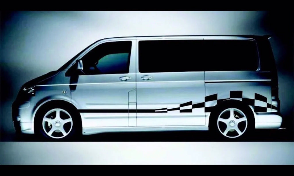 VW TRANSPORTER T4 T5 VAN GRAPHICS STICKERS DECALS CAMPER CHEQUER. (*Any Colour)