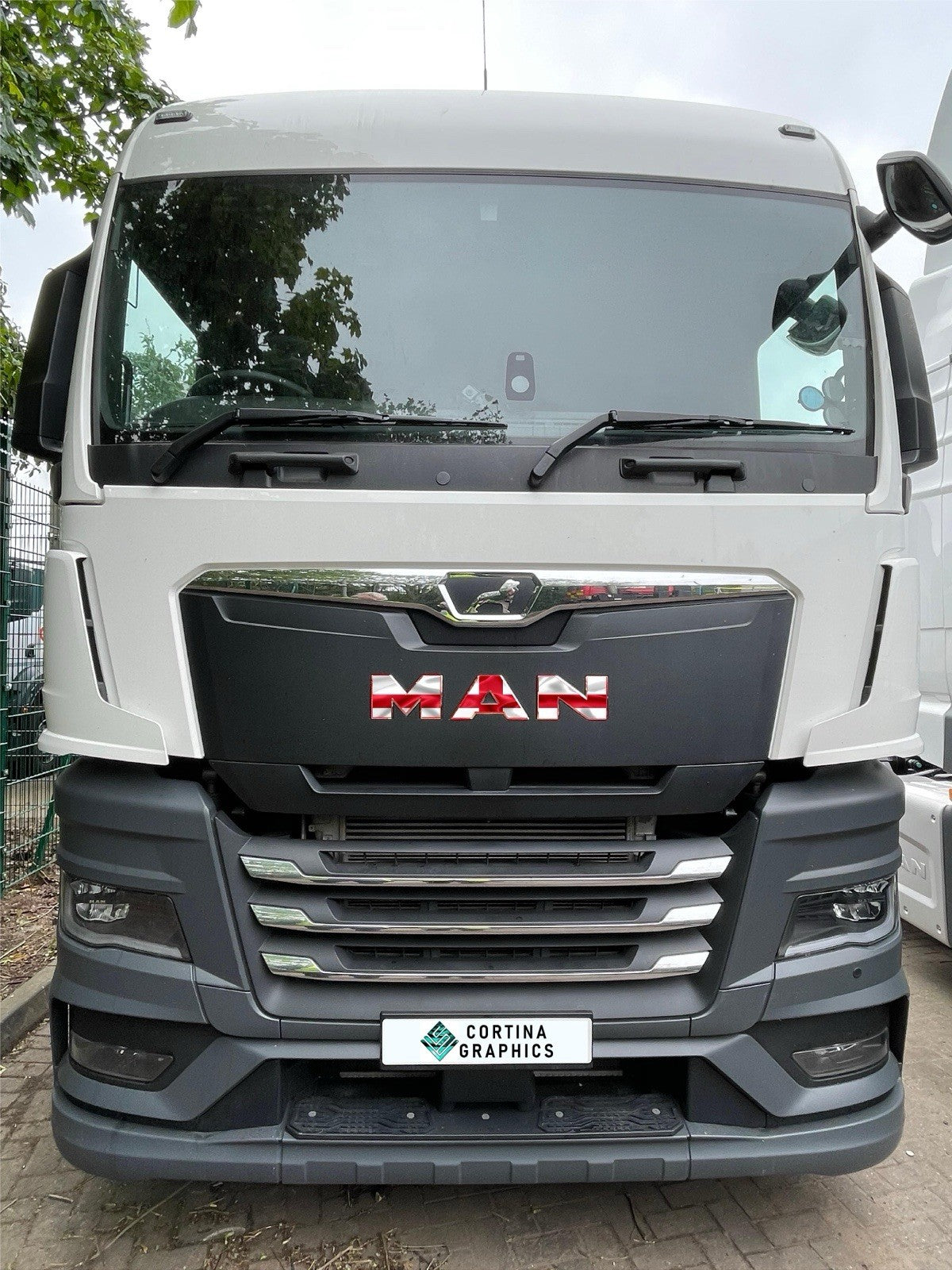 MAN  Cab Front Badge sticker decal. New Gen 2021-26 truck. ENGLAND FLAG DESIGN