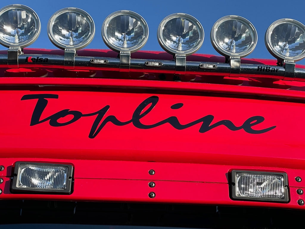 SCANIA TOPLINE sticker decal For Classic R Cab upto 2017. *Any Colour.