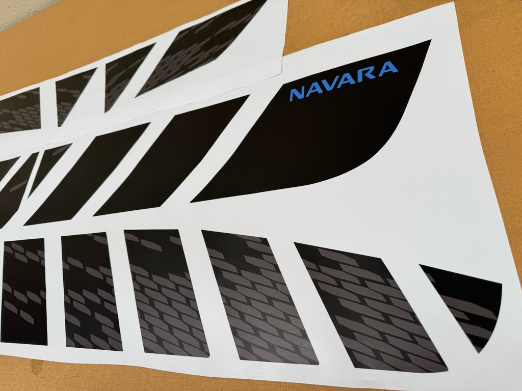 Fits Nissan NP300 (BLUE) NAVARA 2016 - 22 N-Guard STYLE decal PRINTED Stickers.