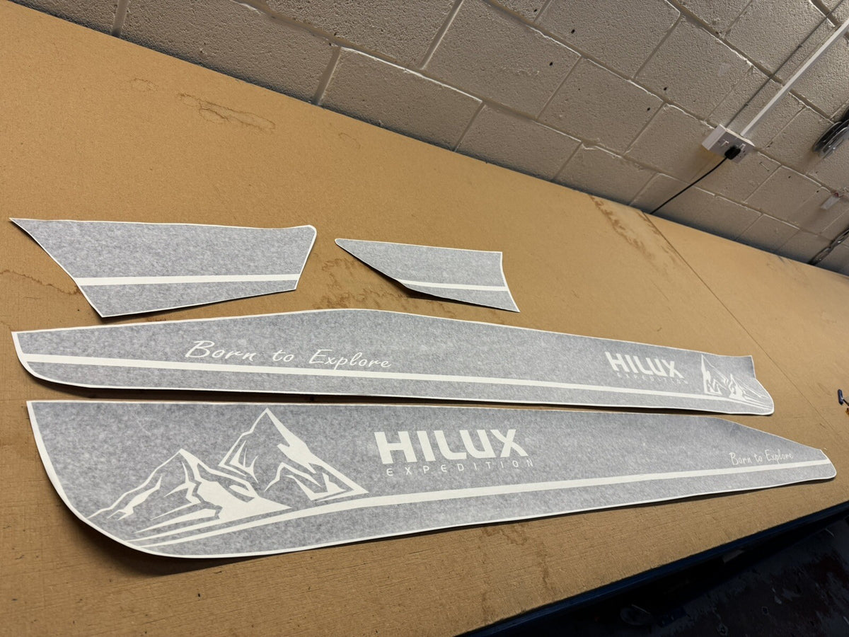 Fits Toyota HILUX Expedition Stickers Decals Graphics. Sides. *Any Colour