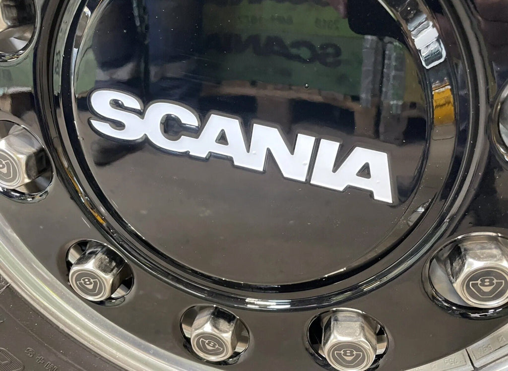 SCANIA wheel trim stickers x 4 *ANY COLOUR
