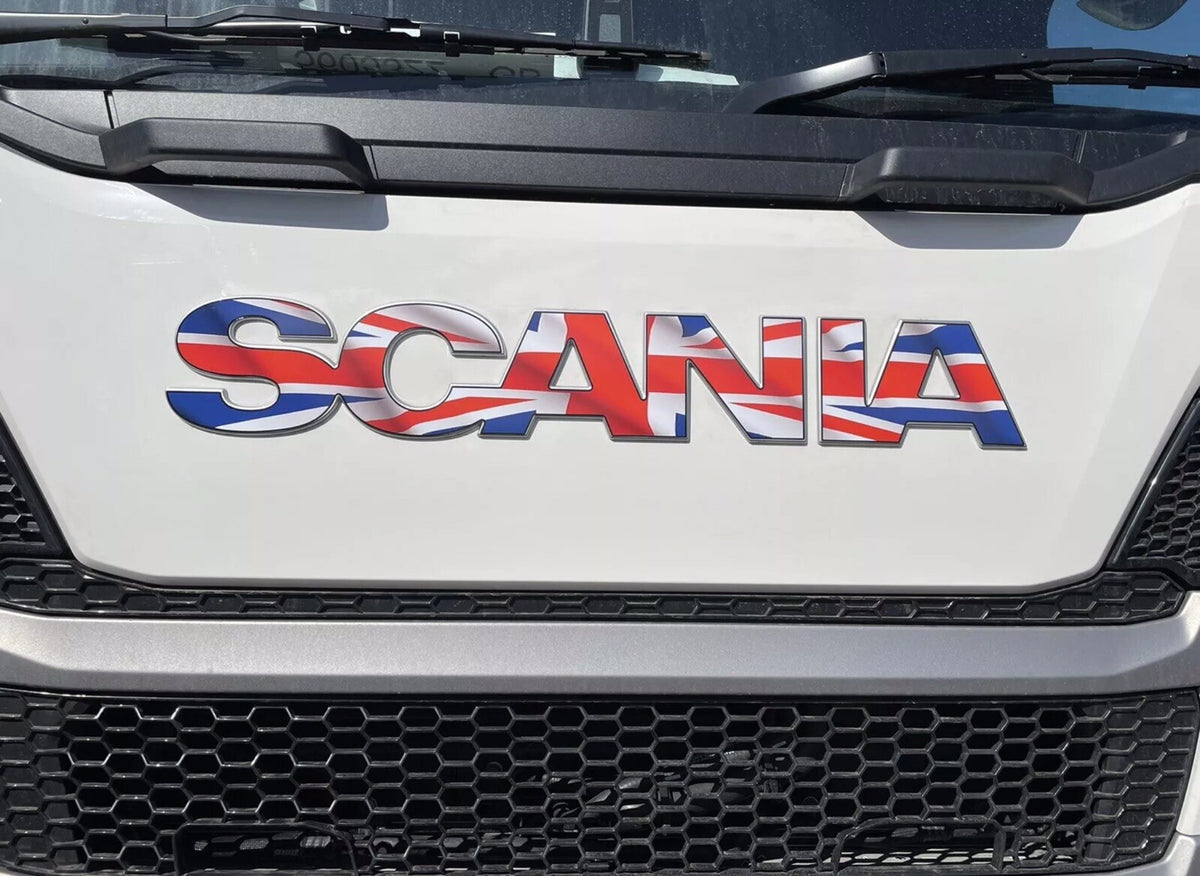 SCANIA  R &S Cab Front Badge sticker  cabs . New Gen 2017-26 truck. Union Flag