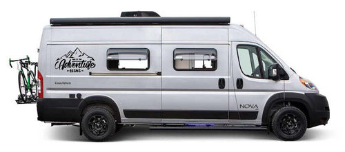 Camper Van Caravan ADVENTURE BEGINS Vinyl Decals For Sticker Graphic LARGE 2x