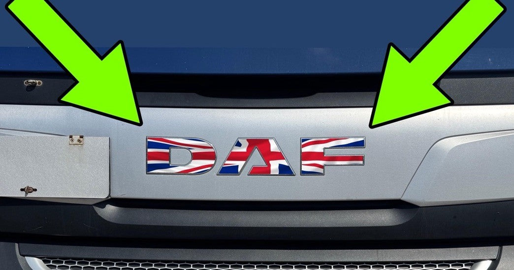 DAF CF  106 UNION JACK FLAG Front Cab sticker decal For 2018-23 truck