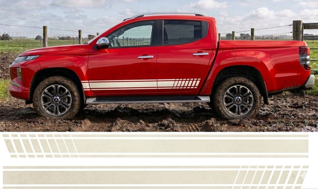 MITSUBISHI L200 Side Stripes Decals Stickers Graphics PREMIUM GRADE VINYL