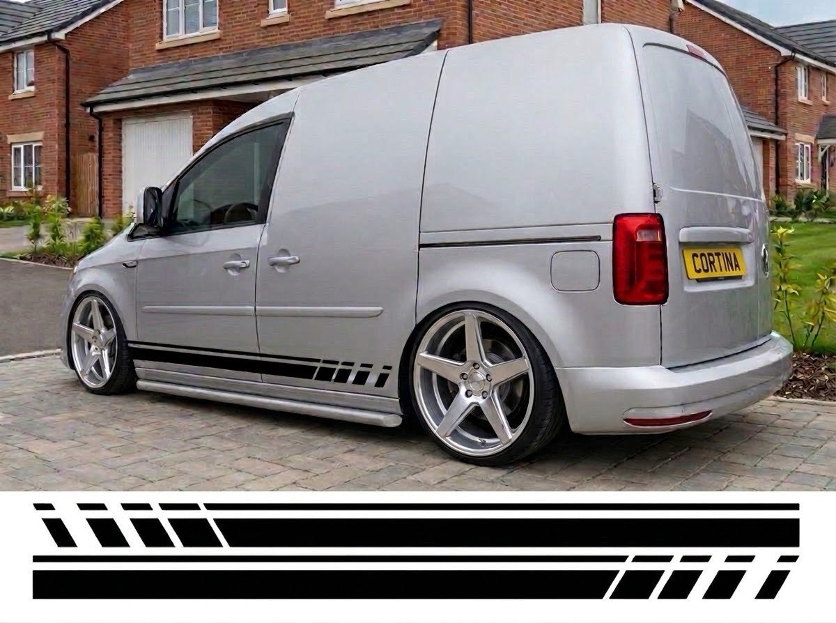 VW CADDY Side Stripes stickers graphics (both sides) *Any Colour
