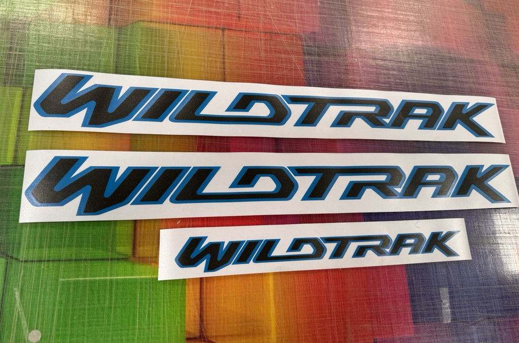 FORD RANGER WILDTRAK Stickers sides & Rear Decals. Charcoal & Bright Blue