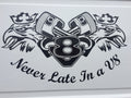 Scania Never late in a V8 vinyl sticker, Decal, Graphics. *Any Colour