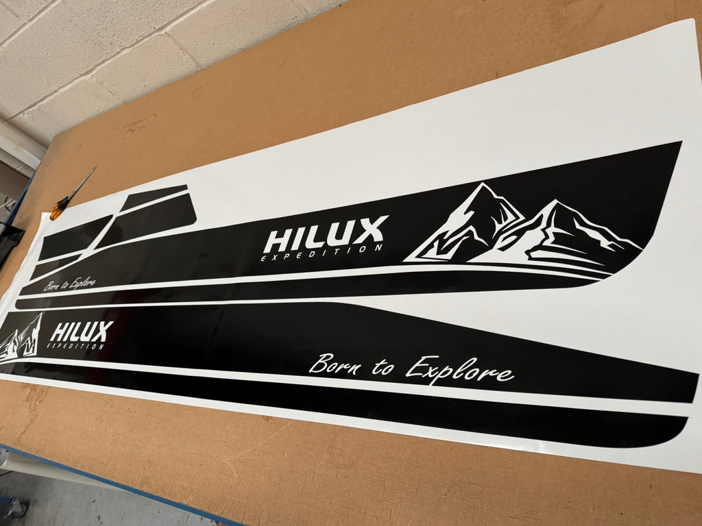 Fits Toyota HILUX Expedition Stickers Decals Graphics. Sides. *Any Colour