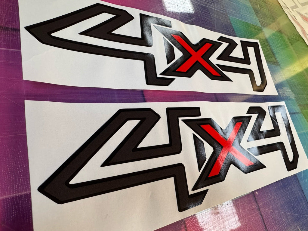 FORD RANGER STICKER DECAL VINYL 2 X PRINTED 4x4 Dark Grey Black Outline Red ❌