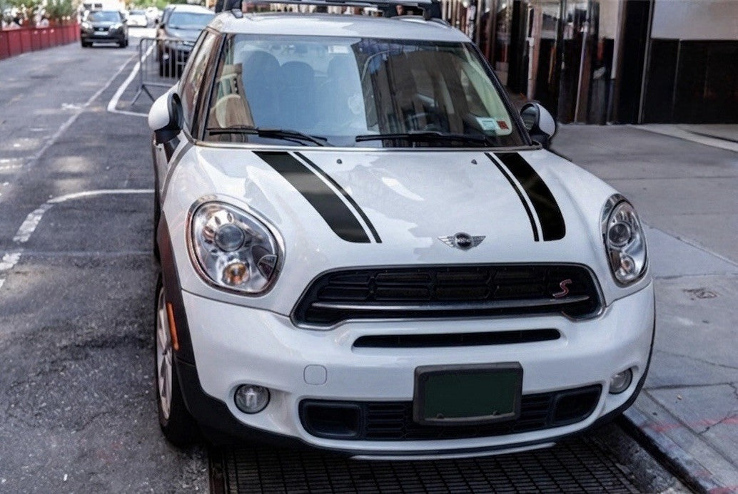 MINI COUNTRYMAN BONNET STRIPES STICKERS DECALS GRAPHICS *Any Colour