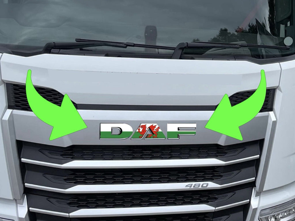 DAF XF / XG WELSH FLAG Front Cab sticker decal For New Gen 2022-25 truck