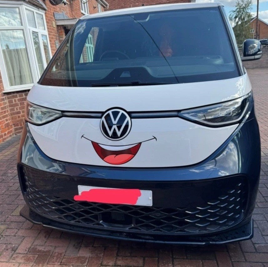 fits VW iD BUZZ 1 x Printed Smile Decal. Vinyl Stickers. Air Release Vinyl