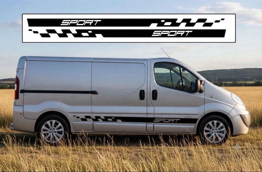RENAULT TRAFIC LWB SPORT VINYL GRAPHICS STICKERS DECALS STRIPES  *ANY COLOUR
