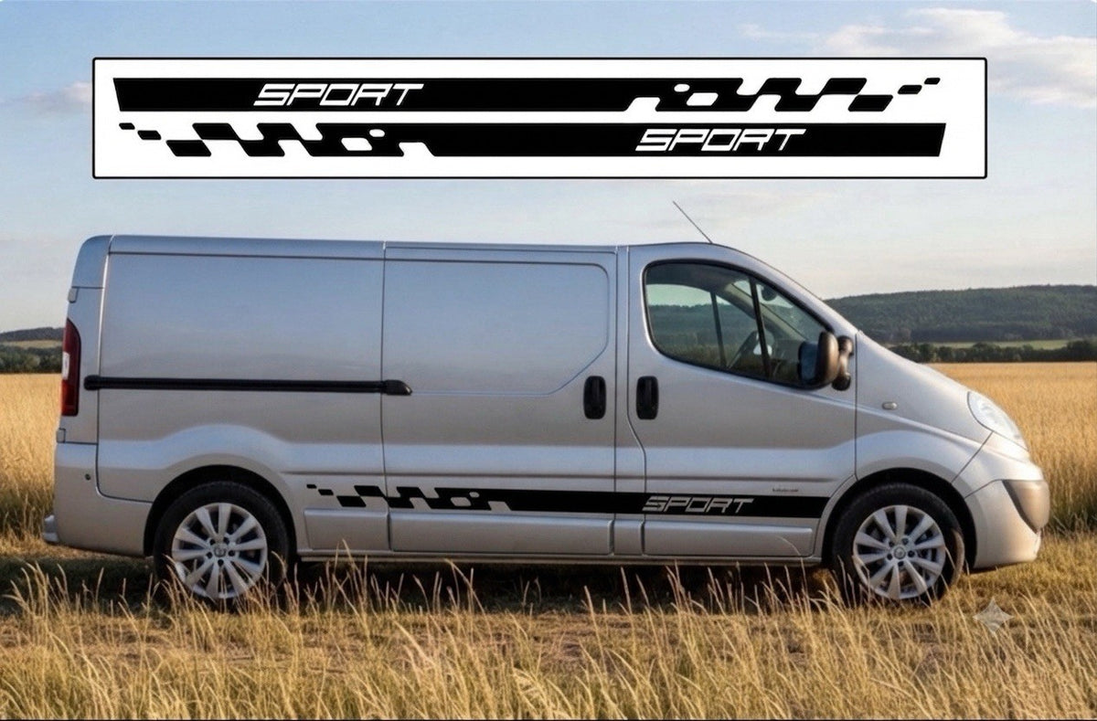 RENAULT TRAFIC LWB SPORT VINYL GRAPHICS STICKERS DECALS STRIPES  *ANY COLOUR