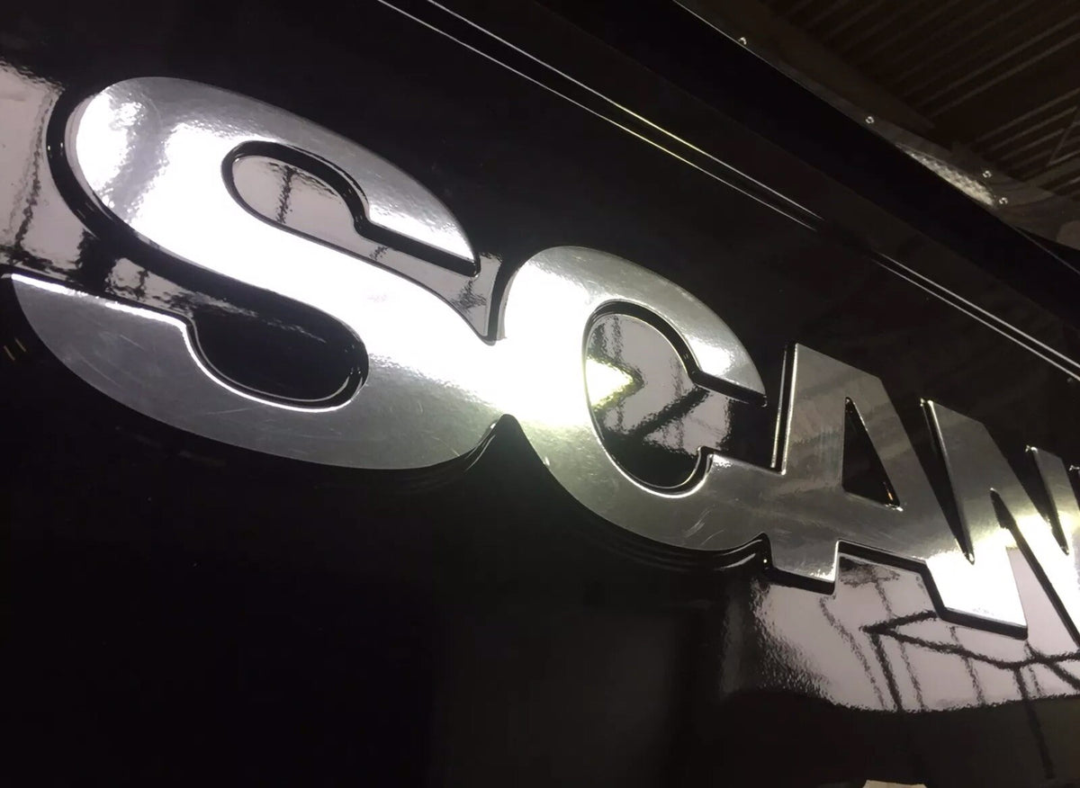 Fits SCANIA Rear Cab decal in CHROME For New generation 2017-25 Truck.