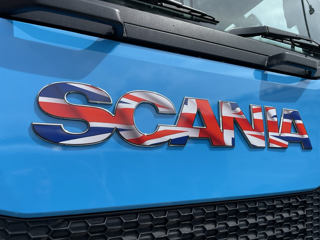 SCANIA  P&G Cab Front Badge sticker. New Gen 2017-26 truck. Union Flag
