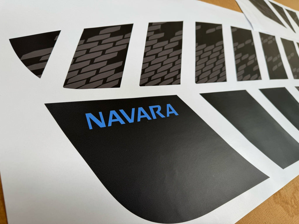 Fits Nissan NP300 (BLUE) NAVARA 2016 - 22 N-Guard STYLE decal PRINTED Stickers.