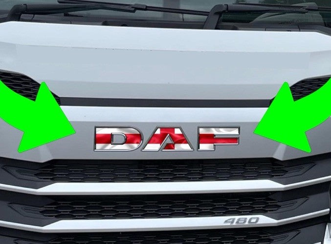 DAF XF / XG ENGLAND St. George FLAG Front Cab sticker decal For New Gen 2022-26