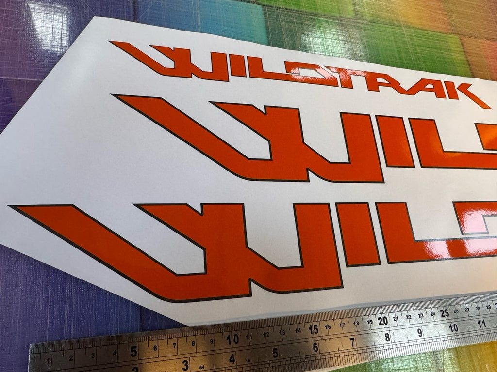 FORD RANGER WILDTRAK sides & Rear Stickers Decals. Orange & charcoal