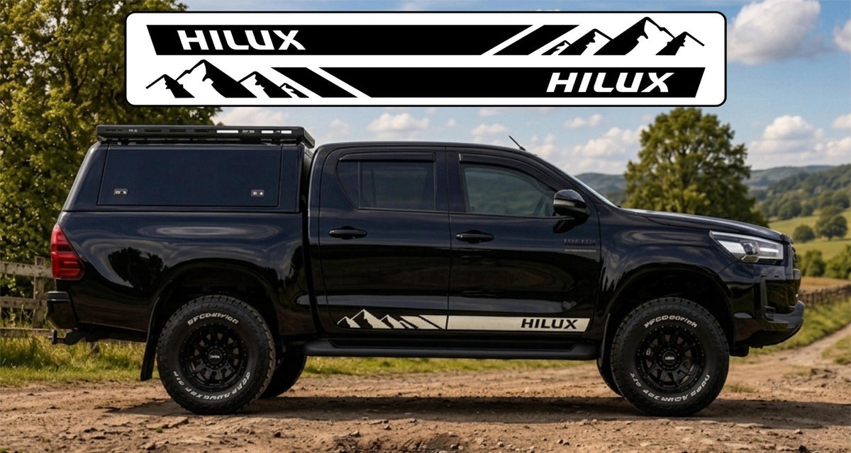 Toyota HILUX vinyl Stripes Stickers Decals Graphics. Sides. *Any Colour