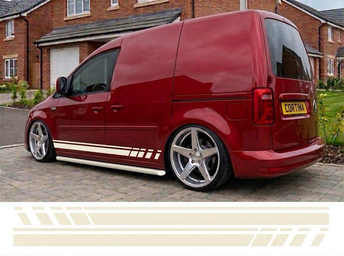 VW CADDY Side Stripes stickers graphics (both sides) *Any Colour