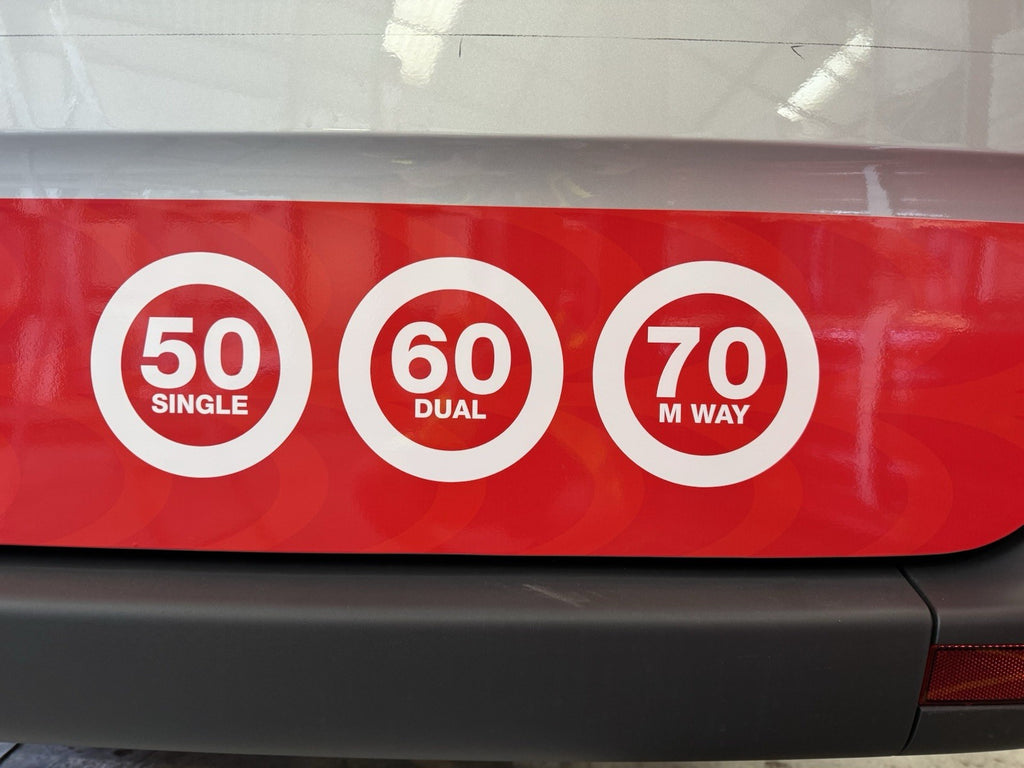 VAN DRIVERS SPEED LIMIT TRUCK WORK CAR STICKER DECAL