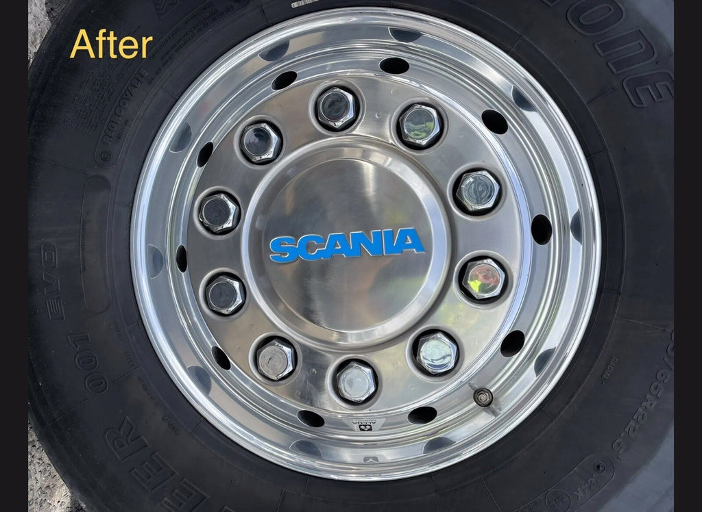 SCANIA wheel trim stickers x 4 *ANY COLOUR