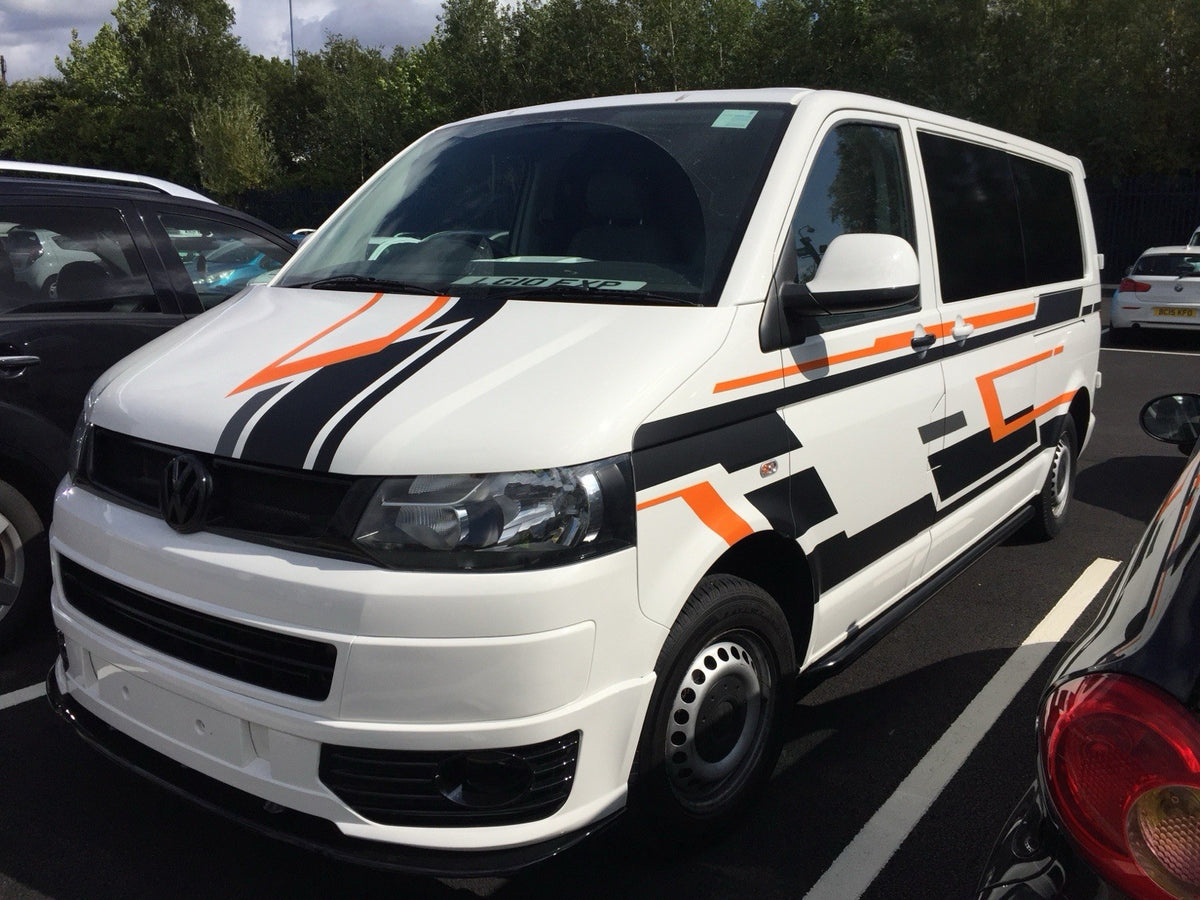 Fit VW TRANSPORTER T5 T6 LWB GRAPHICS STICKERS STRIPES DECALS CAMPER  *2 Colours