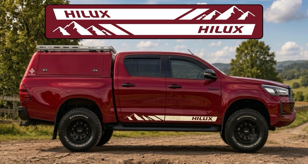 Toyota HILUX vinyl Stripes Stickers Decals Graphics. Sides. *Any Colour