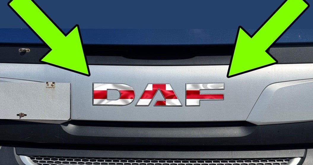 DAF CF  106 ENGLAND St. George FLAG Front Cab sticker decal For 2018-23 truck