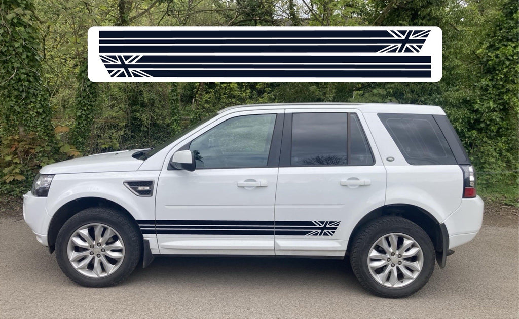 to fit LAND ROVER FREELANDER 2 UNION JACK DECALS STICKERS STRIPES