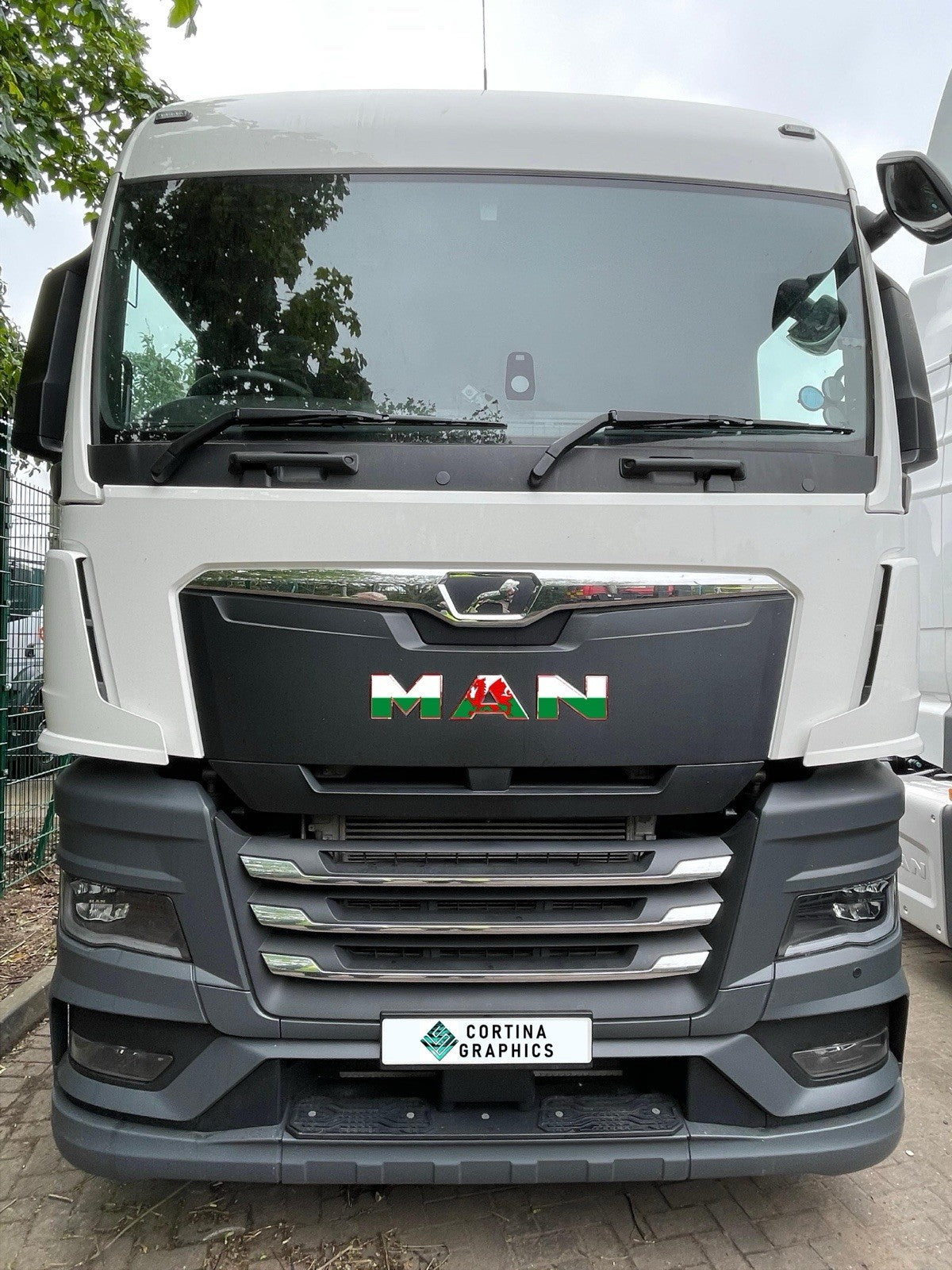 MAN  Cab Front Badge sticker decal. New Gen 2021-26 truck. WELSH FLAG DESIGN