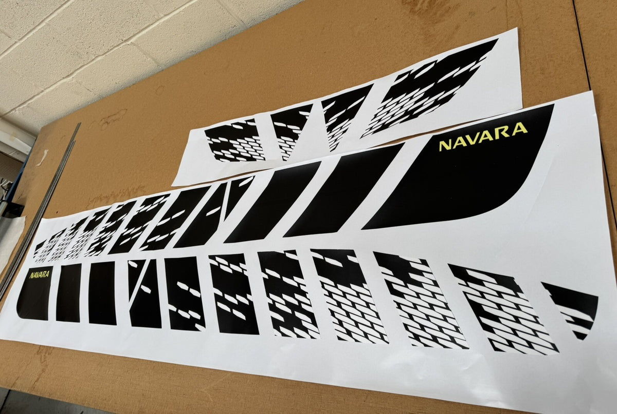 Fits Nissan NP300 NAVARA (Yellow) 2016-22 N-Guard style decal PRINTED Stickers.