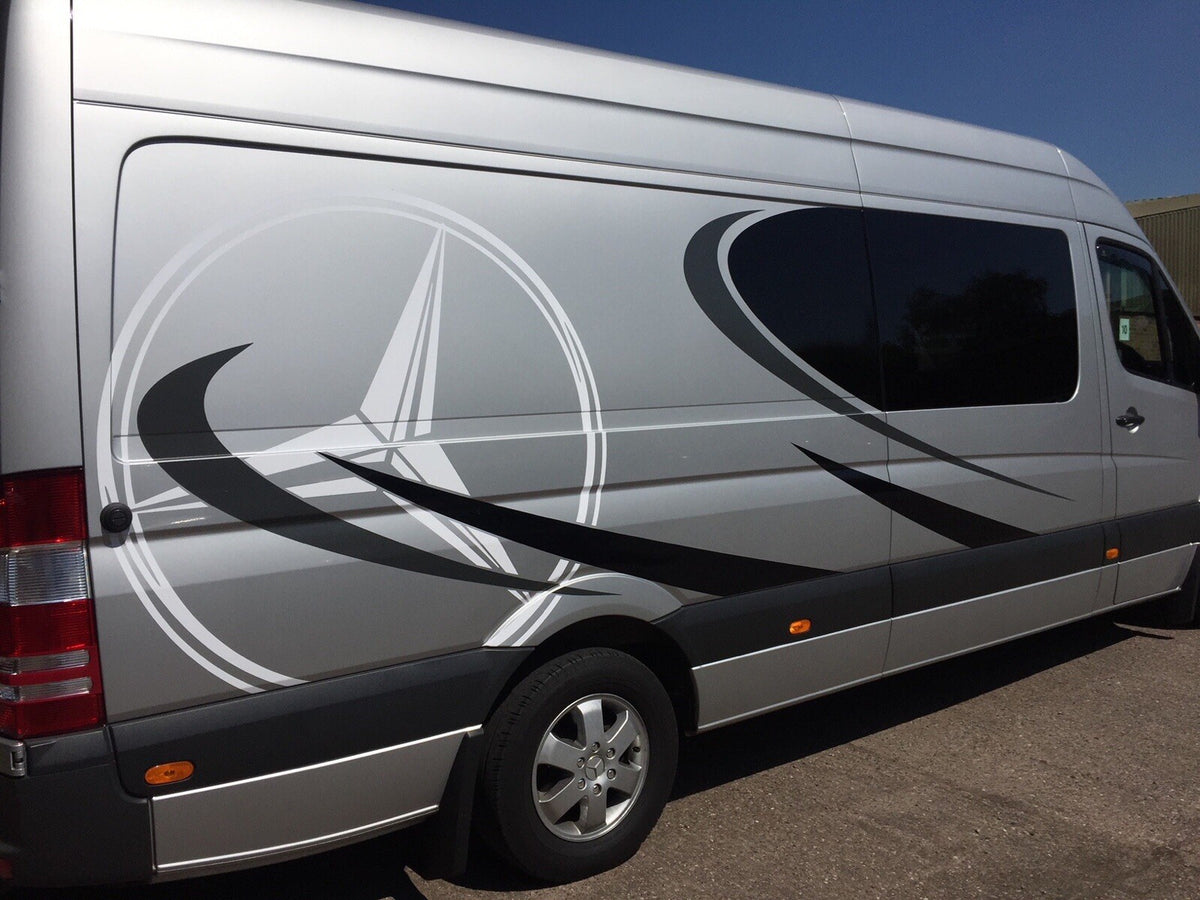 MERCEDES SPRINTER LWB CAMPER VAN STICKERS GRAPHICS STRIPES MOTORHOME