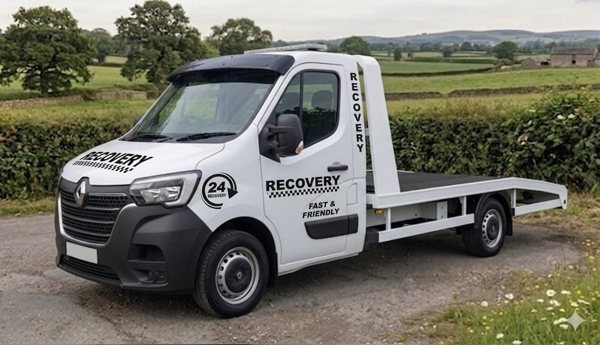 Renault master RECOVERY Stickers Graphics Decals 24 Hrs Truck Van *Any Colour