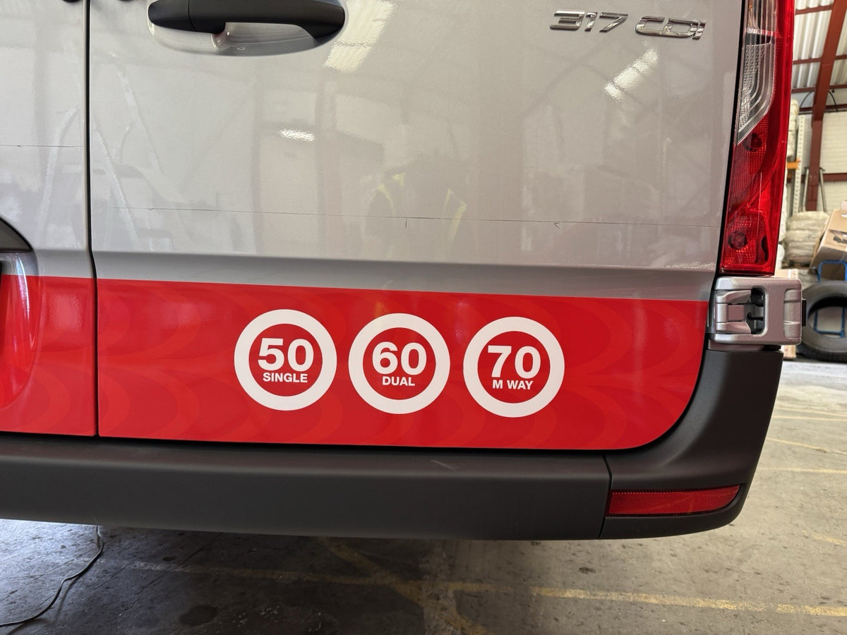 VAN DRIVERS SPEED LIMIT TRUCK WORK CAR STICKER DECAL