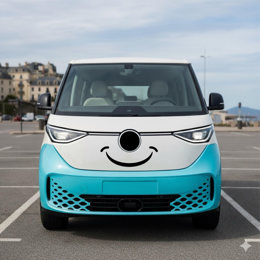 fits VW iD BUZZ. SMILE decal Vinyl Sticker. *Any Colour