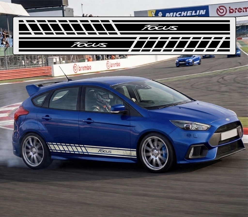 FORD FOCUS RACING SIDE STRIPES VINYL DECALS STICKERS 2 *Any Colour