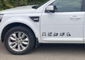 Land Rover ALL TERRAIN 2 x graphics Stickers. Freelander, Discovery, Defender