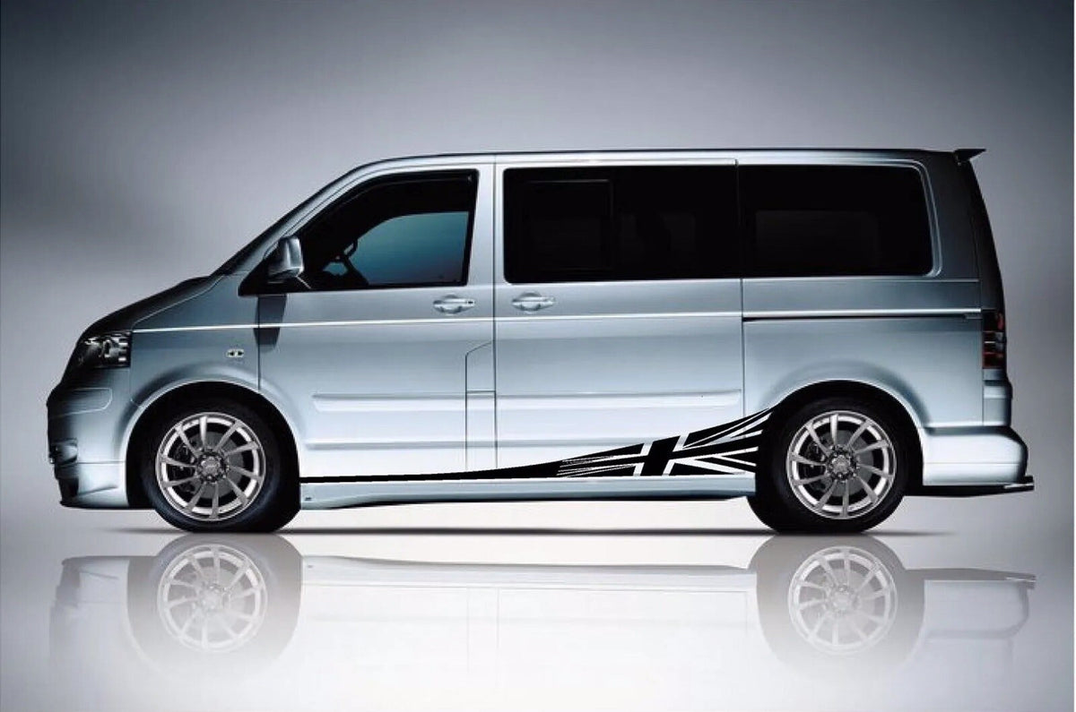 VW TRANSPORTER T4 T5 T6 VAN GRAPHICS STICKERS CAMPER UNION JACK flag *Any Colour