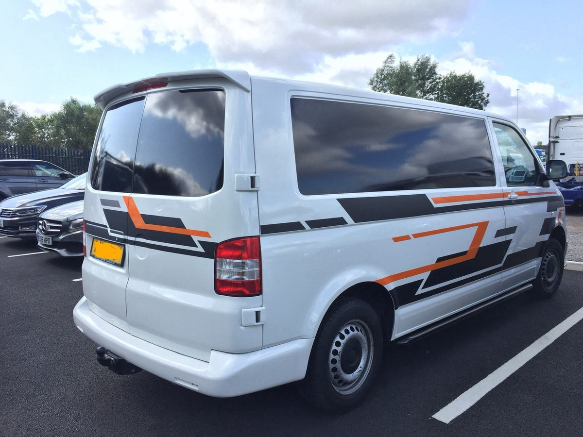 Fit VW TRANSPORTER T5 T6 LWB GRAPHICS STICKERS STRIPES DECALS CAMPER  *2 Colours