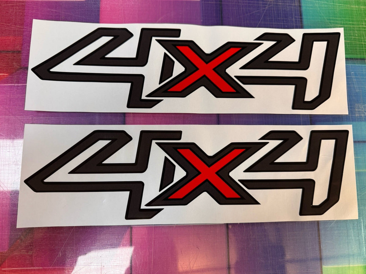 FORD RANGER STICKER DECAL VINYL 2 X PRINTED 4x4 Dark Grey Black Outline Red ❌
